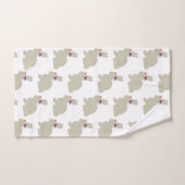 Lapin avec Fleurs Peinture Motif Serviette Ensembl (Serviette à main)