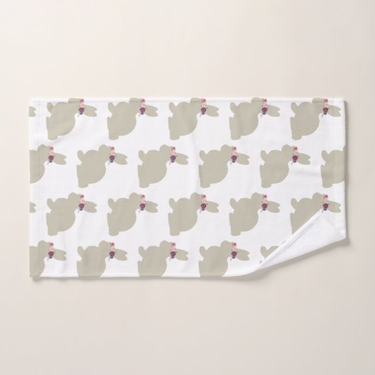 Lapin avec Fleurs Peinture Motif Serviette Ensembl (Serviette à main)