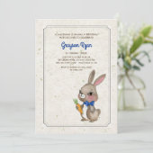 Lapin Avec Invitation Blue Bow (Debout devant)