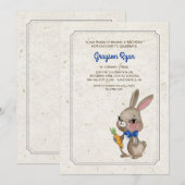 Lapin Avec Invitation Blue Bow (Devant / Derrière)