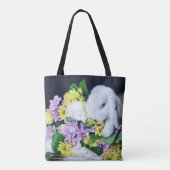 LAPIN AVEC LE SAC FOURRE-TOUT À FLEURS (Dos)