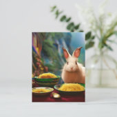 Lapin Avec Les Bols De Carte Postale Spaghetti (Debout devant)