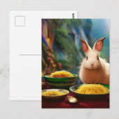 Lapin Avec Les Bols De Carte Postale Spaghetti (Devant / Derrière)