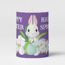 Lapin Avec Lys Pillar Candle