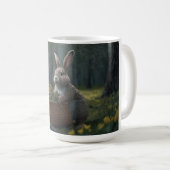 Lapin avec panier dans la Mug de Bois (Devant droit)
