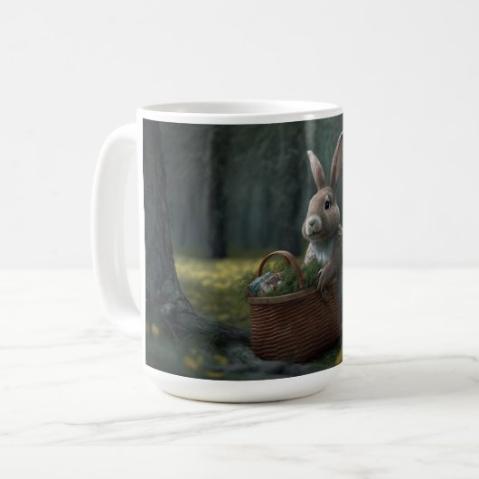 Lapin avec panier dans la Mug de Bois (Devant gauche)