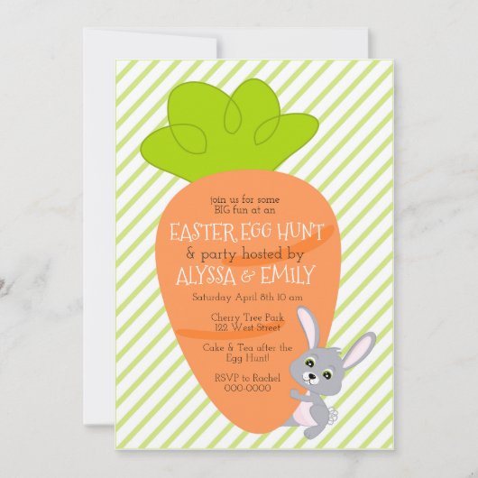 Lapin avec une grosse invitation à la carotte (Devant)