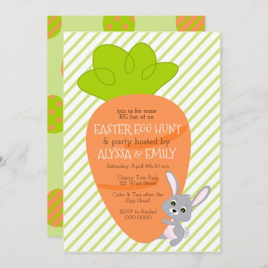 Lapin avec une grosse invitation à la carotte (Devant / Derrière)