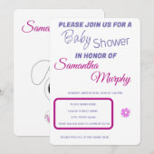 Lapin bébé | Invitation Baby shower (Devant / Derrière)