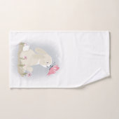Lapin bébé mignon et papillon. (Serviette à main)