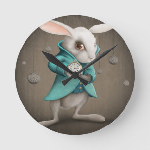 lapin blanc avec horloge