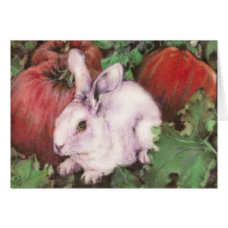 Lapin blanc dans la correction de citrouille