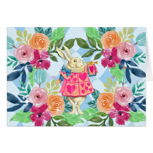 Lapin blanc dans le Jacquard bleu de Wonderland (Devant Horizontal)