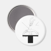 Lapin blanc sorti d'un aimant de chapeau supérieur (Recto/Verso)