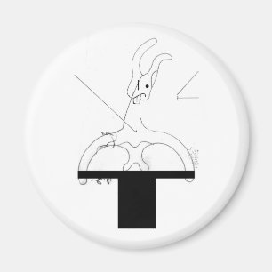 Lapin blanc sorti d'un aimant de chapeau supérieur