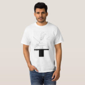 Lapin blanc sorti d'un T-shirt Top Hat (Devant entier)