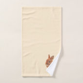 Lapin brun sur beige champagne clair (Serviette à main)