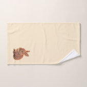 Lapin brun sur beige champagne clair (Serviette à main)
