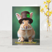 Lapin Chapeau Haut de Forme Carte de Printemps (Fleur jaune)