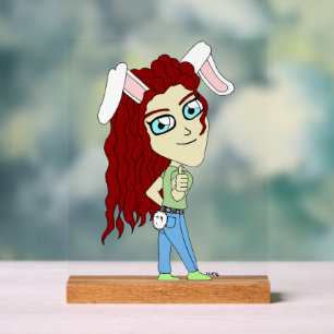Lapin Chibi en fille donnant un pouce levé