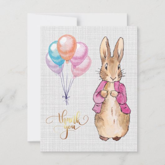 Lapin classique avec ballons Merci (Devant)