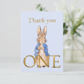 Lapin classique Merci pour un premier anniversaire (Debout devant)