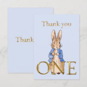 Lapin classique Merci pour un premier anniversaire (Devant / Derrière)