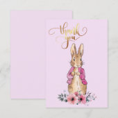Lapin classique veste rose Merci (Devant / Derrière)