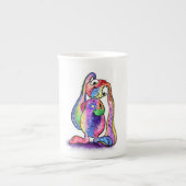 Lapin coloré avec Mug Fleur (Devant)