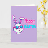 Lapin Cool Carte de Pâques Joyeuse (Fleur jaune)