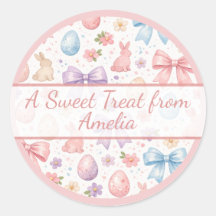 Lapin Coquette Personnalisé & Autocollant de Pâque