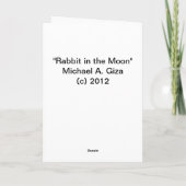 Lapin dans la carte de voeux de lune (rose et (Dos)