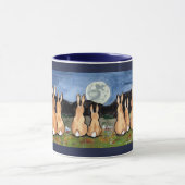 Lapin dans la Lune Lapin Famille Mug Marine Bleu f (Centre)