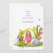 Lapin dans le jardin Carte de Pâques (Devant / Derrière)