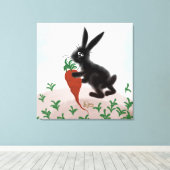 Lapin dans le jardin toile étirée (Insitu (Plancher de Bois))