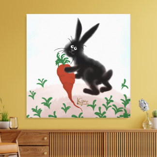 Lapin dans le jardin toile étirée