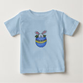 Lapin dans le T-shirt bleu de Pâques d'oeufs (Devant)