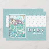 Lapin dans Teacup Baby Douche Invitations (Devant / Derrière)