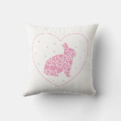 Lapin dans un coussin blanc de coeur (Verso)