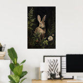 Lapin dans une impression sur toile de forêt verte (Bureau à domicile)
