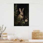 Lapin dans une impression sur toile de forêt verte (Cuisine)