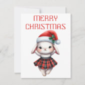 Lapin dansant - Carte de Noël (Devant)