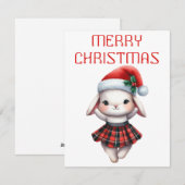 Lapin dansant - Carte de Noël (Devant / Derrière)
