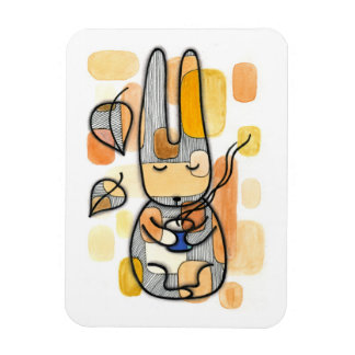 Lapin d'automne confortable Magnet photo flexible