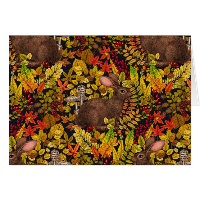 Lapin d'automne en noir (Devant horizontal)