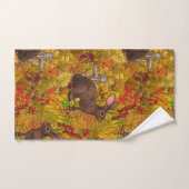 Lapin d'automne sur ocre (Serviette à main)