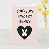 Lapin de cœur Carte préférée (Fleur jaune)