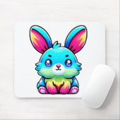 Lapin de couleur sur tapis de souris (Avec souris)