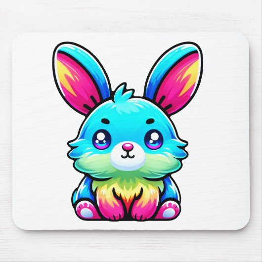 Lapin de couleur sur tapis de souris (Devant)