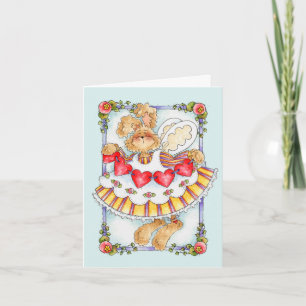 Lapin de ficelle de coeur - carte de Valentine